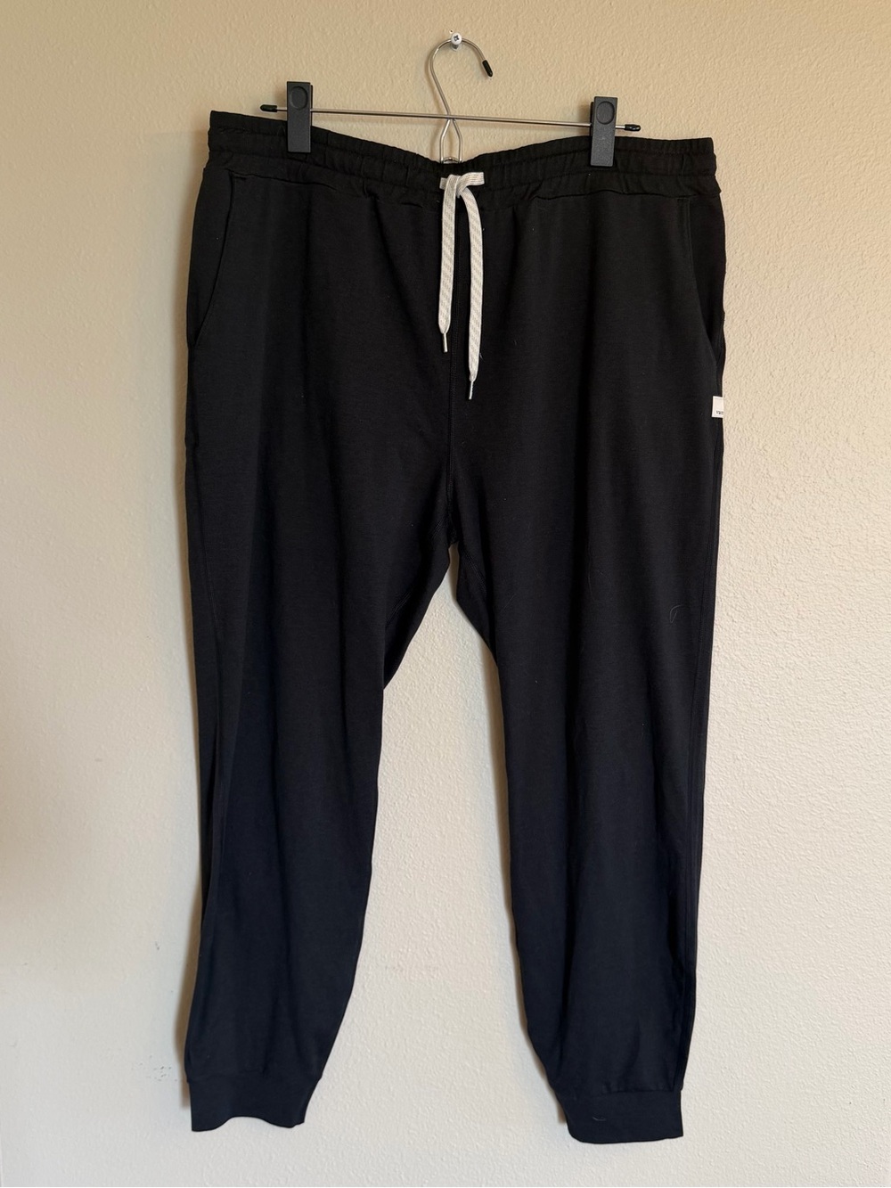 Vuori Black Jogger Pants with White Drawstring